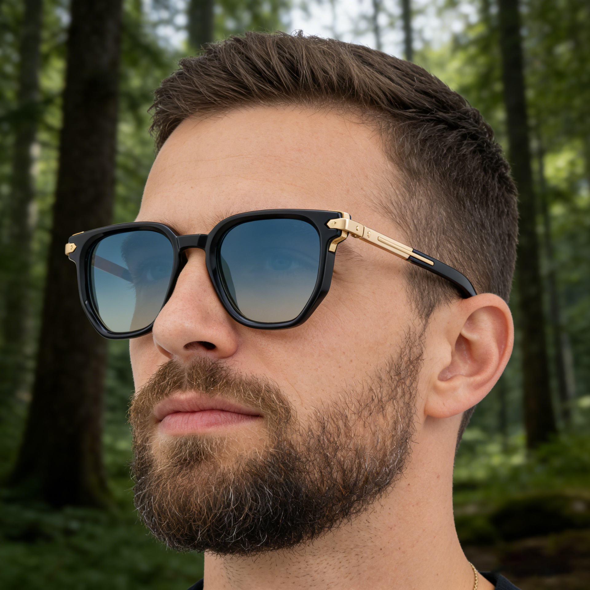 Men's Trendy Polygon Sunglasses - New Unique Design with Durable Zinc Alloy Temples – High-End Fashion Sun Protection Eyewear Details and Specifications
