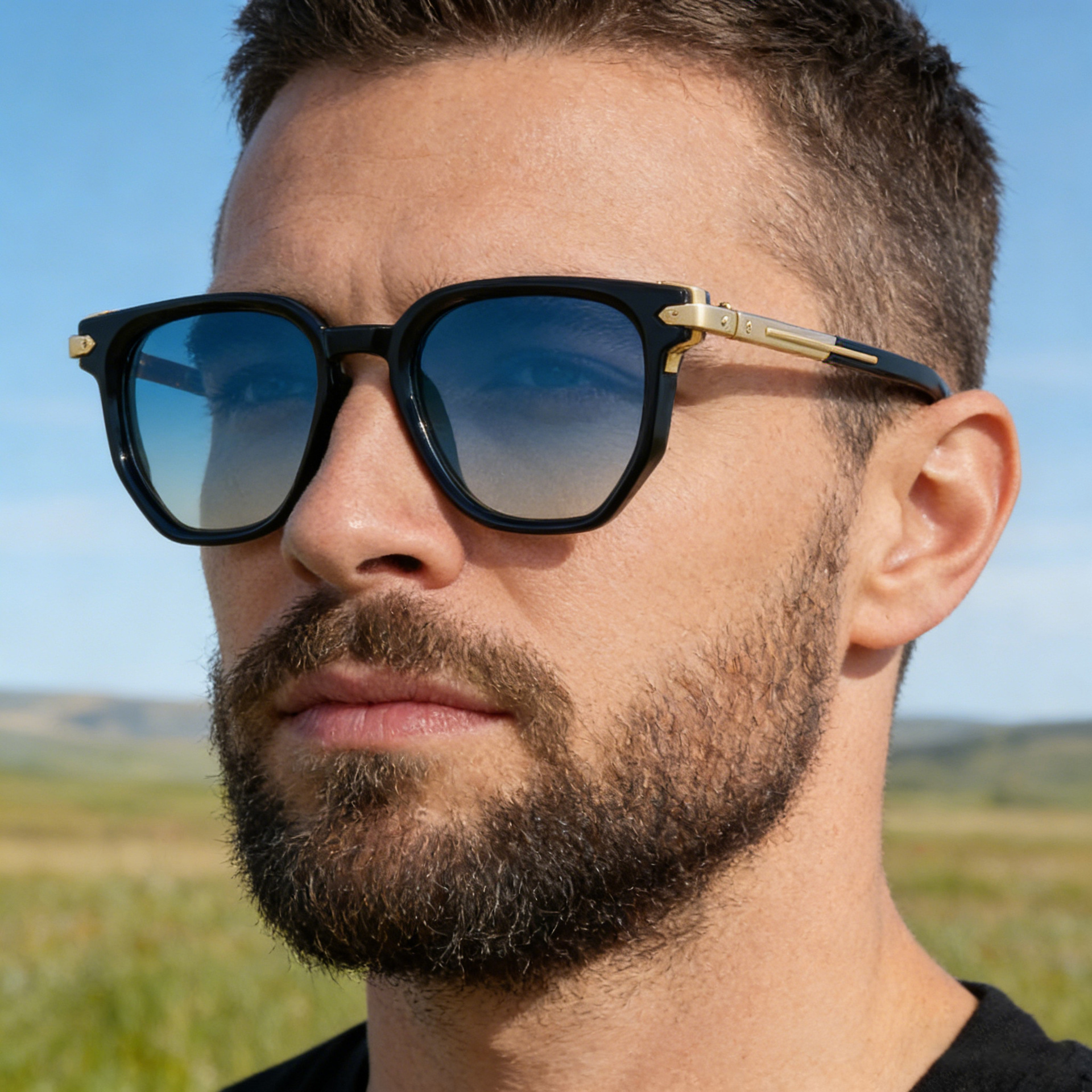 Men's Trendy Polygon Sunglasses - New Unique Design with Durable Zinc Alloy Temples – High-End Fashion Sun Protection Eyewear Details and Specifications