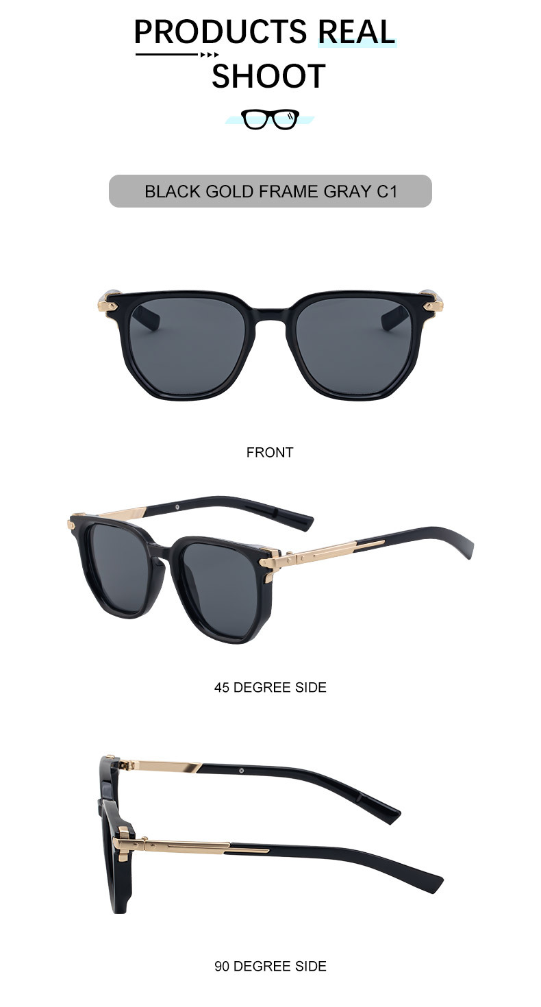Men's Trendy Polygon Sunglasses - New Unique Design with Durable Zinc Alloy Temples – High-End Fashion Sun Protection Eyewear Details and Specifications