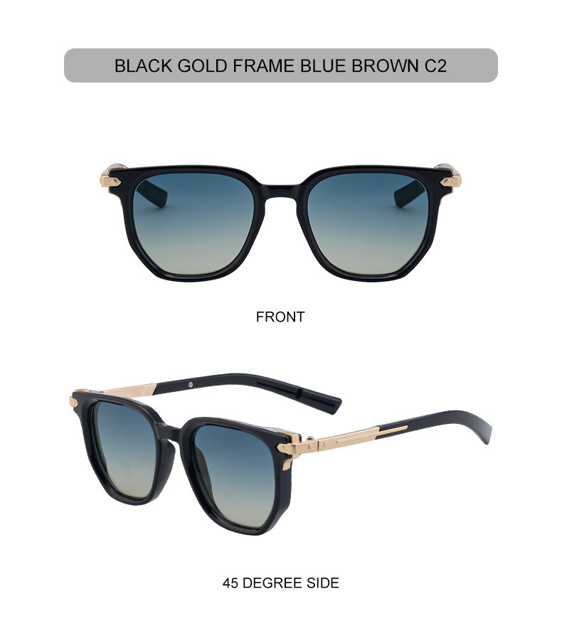 Men's Trendy Polygon Sunglasses - New Unique Design with Durable Zinc Alloy Temples – High-End Fashion Sun Protection Eyewear Details and Specifications