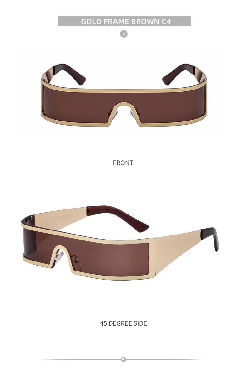 New Fashion Small Square Rimless Integrated Sunglasses - Personalized Metal UV Protection Shades Details and Specifications