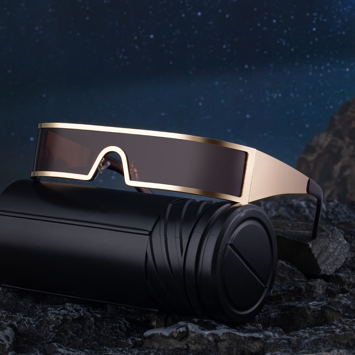 New Fashion Small Square Rimless Integrated Sunglasses - Personalized Metal UV Protection Shades Custom Eyewear