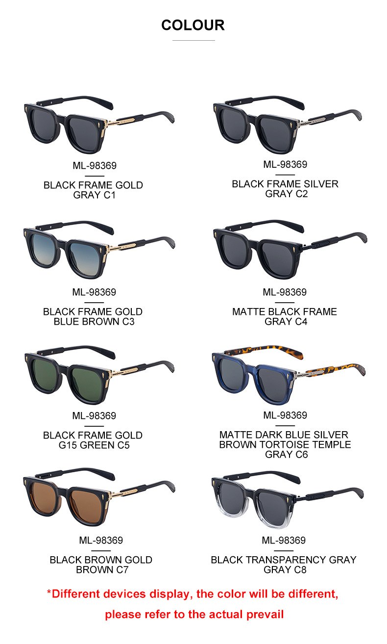 New Men's Fashion Square Sunglasses - Premium Outdoor Driving UV Protection Eyewear Details and Specifications