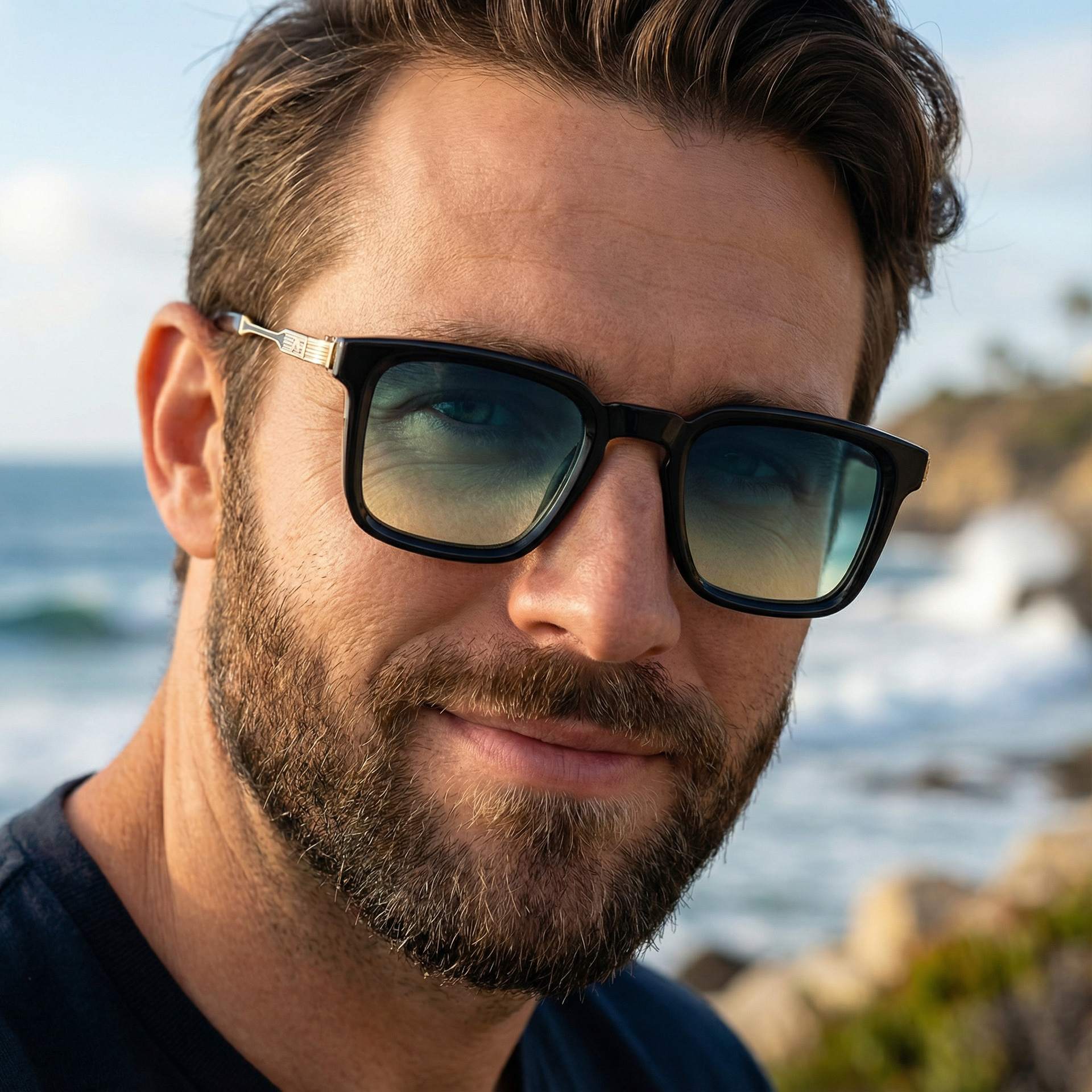 New Fashion Men's Square Sunglasses with Zinc Alloy Temples - Outdoor UV Protection Shades Details and Specifications