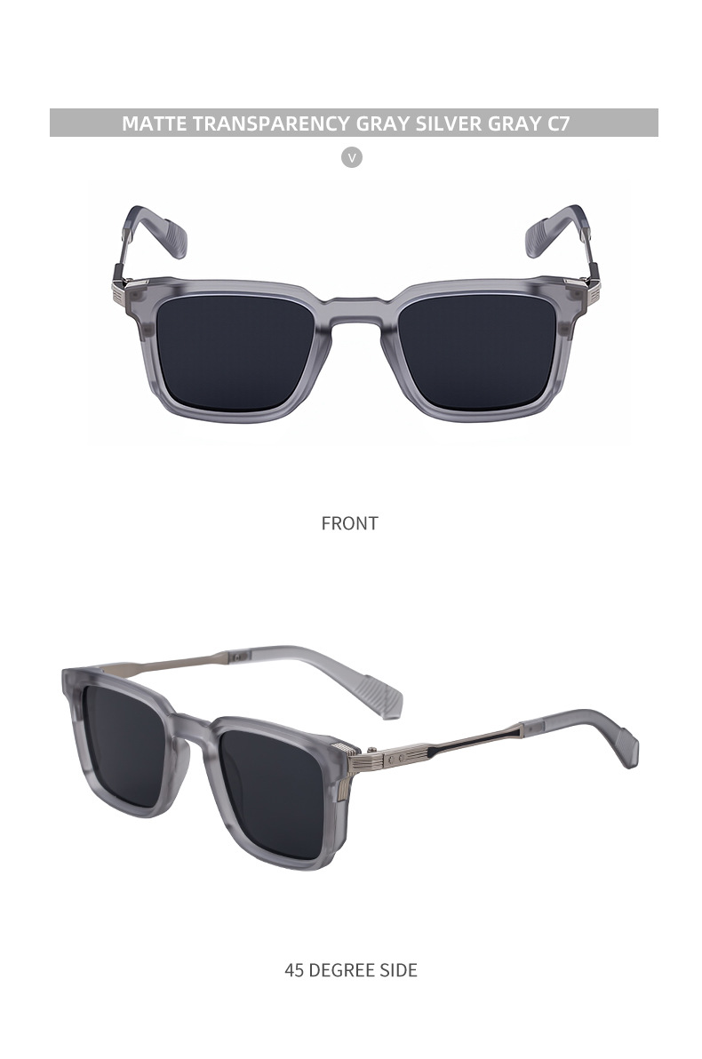 New Fashion Men's Square Sunglasses with Zinc Alloy Temples - Outdoor UV Protection Shades Details and Specifications