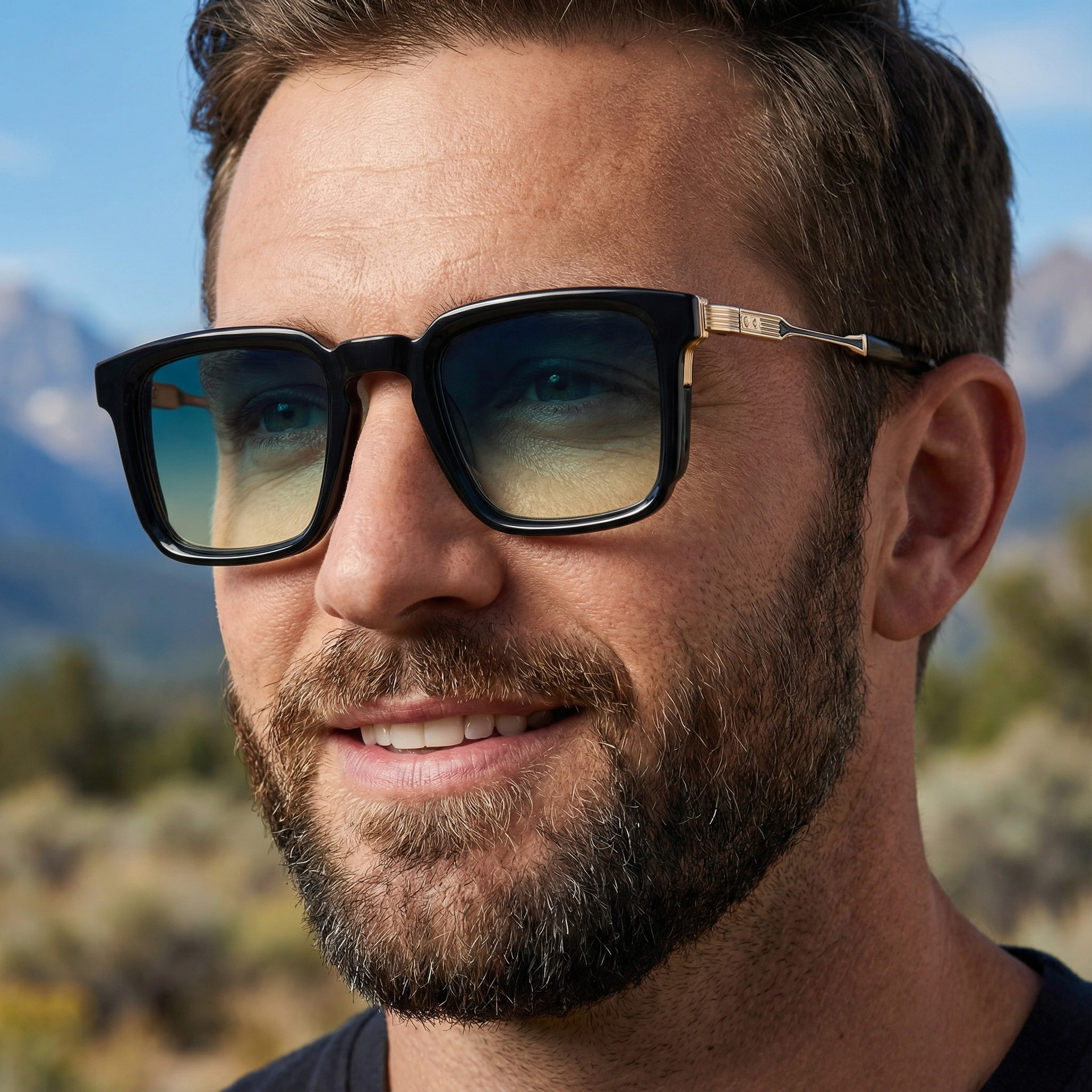 New Fashion Men's Square Sunglasses with Zinc Alloy Temples - Outdoor UV Protection Shades Custom Eyewear