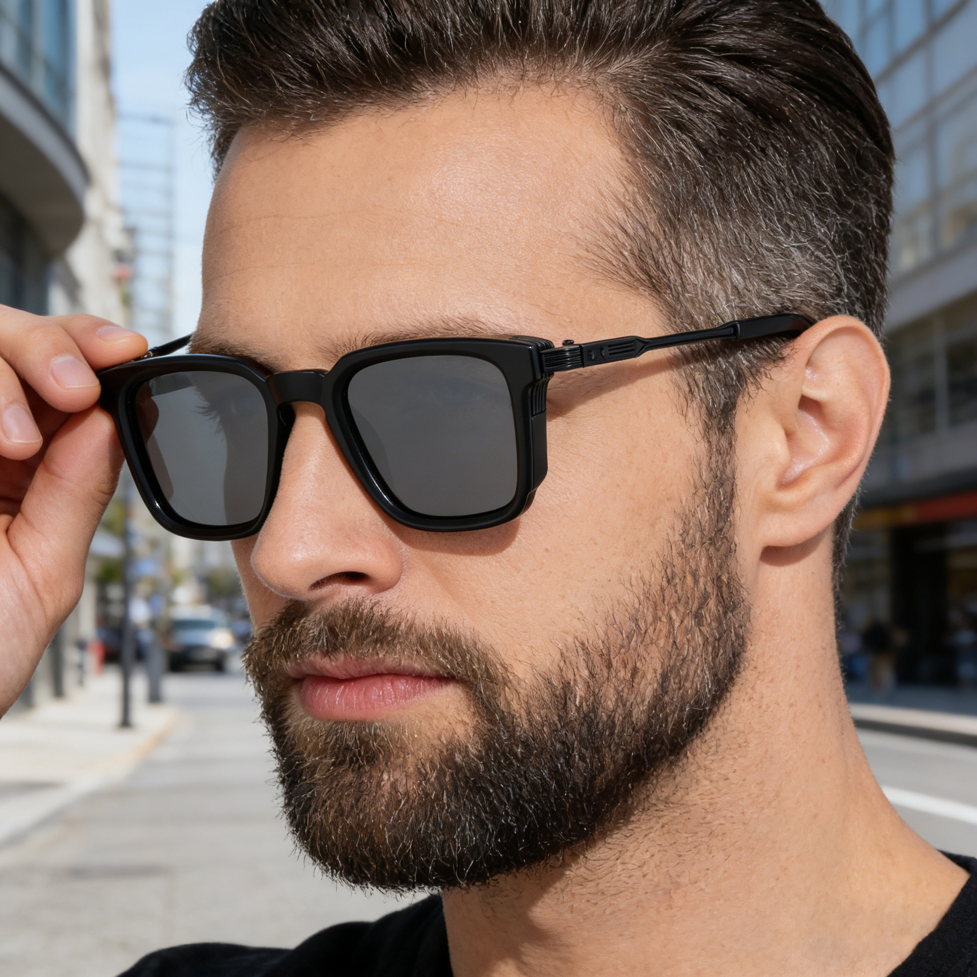 New Fashion Men's Square Polarized Sunglasses - Unique Outdoor Trendy UV Protection Shades Custom Eyewear