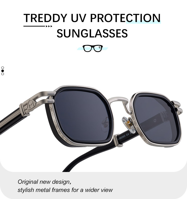 New Fashion Men's Square Sunglasses - Retro Punk Style Premium UV Protection Shades Details and Specifications