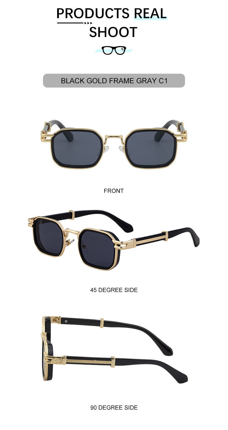 New Fashion Men's Square Sunglasses - Retro Punk Style Premium UV Protection Shades Details and Specifications
