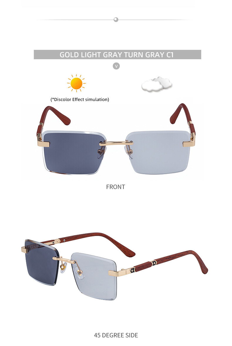 New Fashion Square Photochromic Sunglasses – Unique Trendy UV400 Outdoor Sun Glasses with Variable Tint Details and Specifications