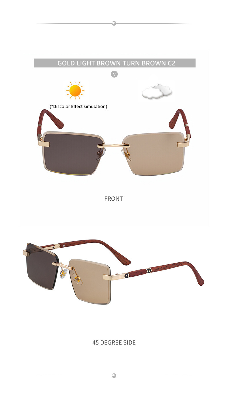 New Fashion Square Photochromic Sunglasses – Unique Trendy UV400 Outdoor Sun Glasses with Variable Tint Details and Specifications