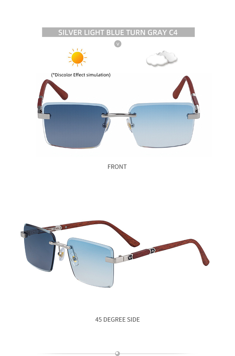 New Fashion Square Photochromic Sunglasses – Unique Trendy UV400 Outdoor Sun Glasses with Variable Tint Details and Specifications