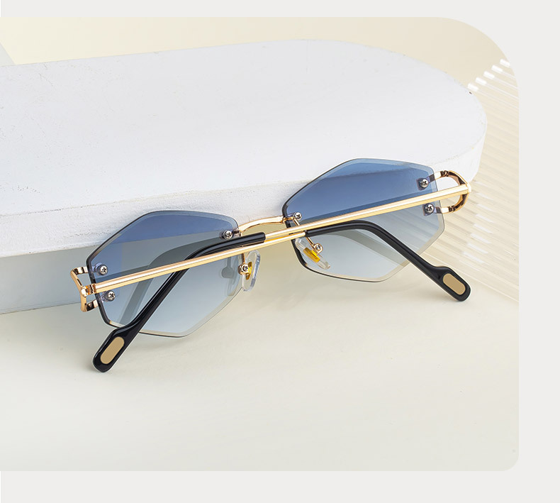 2026 New Fashion Rimless Sunglasses for Women – Trendy Metal Temple Street Style UV400 Outdoor Sun Glasses Details and Specifications