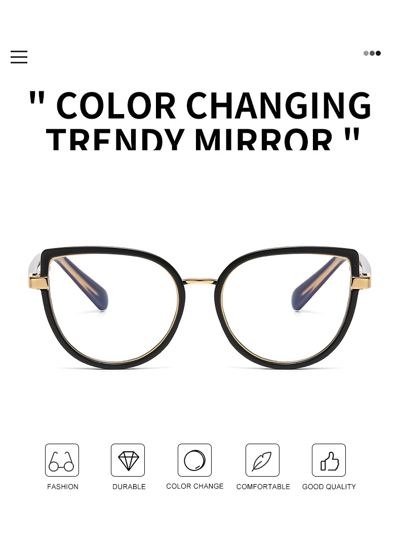 2026 New Cat-Eye Photochromic Optical Frames for Women – Personalized Versatile High-End Fashion Sun Glasses with UV Protection Details and Specifications