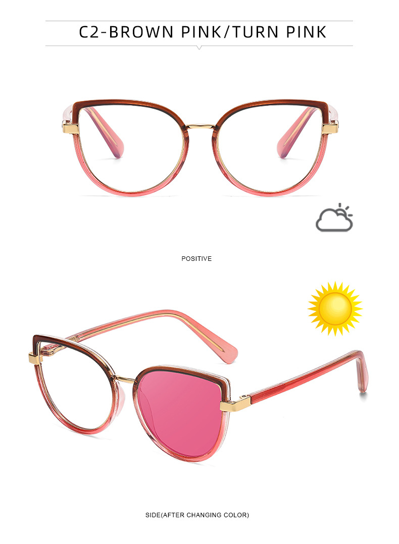 2026 New Cat-Eye Photochromic Optical Frames for Women – Personalized Versatile High-End Fashion Sun Glasses with UV Protection Details and Specifications