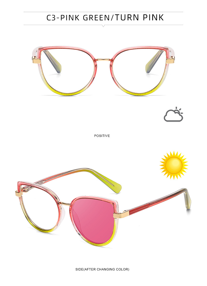 2026 New Cat-Eye Photochromic Optical Frames for Women – Personalized Versatile High-End Fashion Sun Glasses with UV Protection Details and Specifications