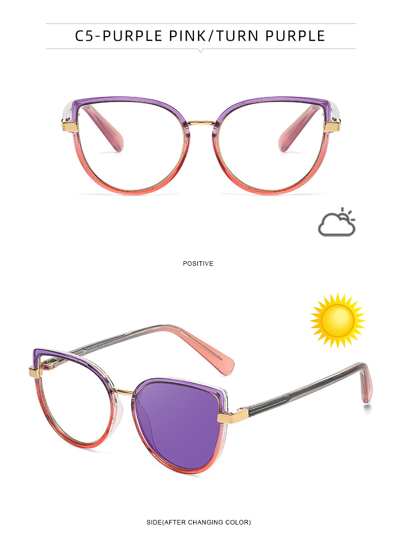 2026 New Cat-Eye Photochromic Optical Frames for Women – Personalized Versatile High-End Fashion Sun Glasses with UV Protection Details and Specifications