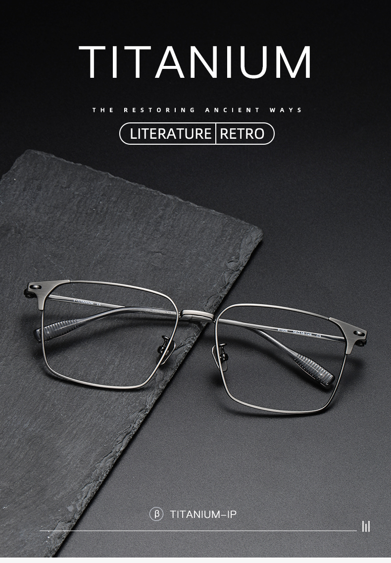 Pure Titanium Glasses Frame Men Retro Glasses Ultra Light Details and Specifications