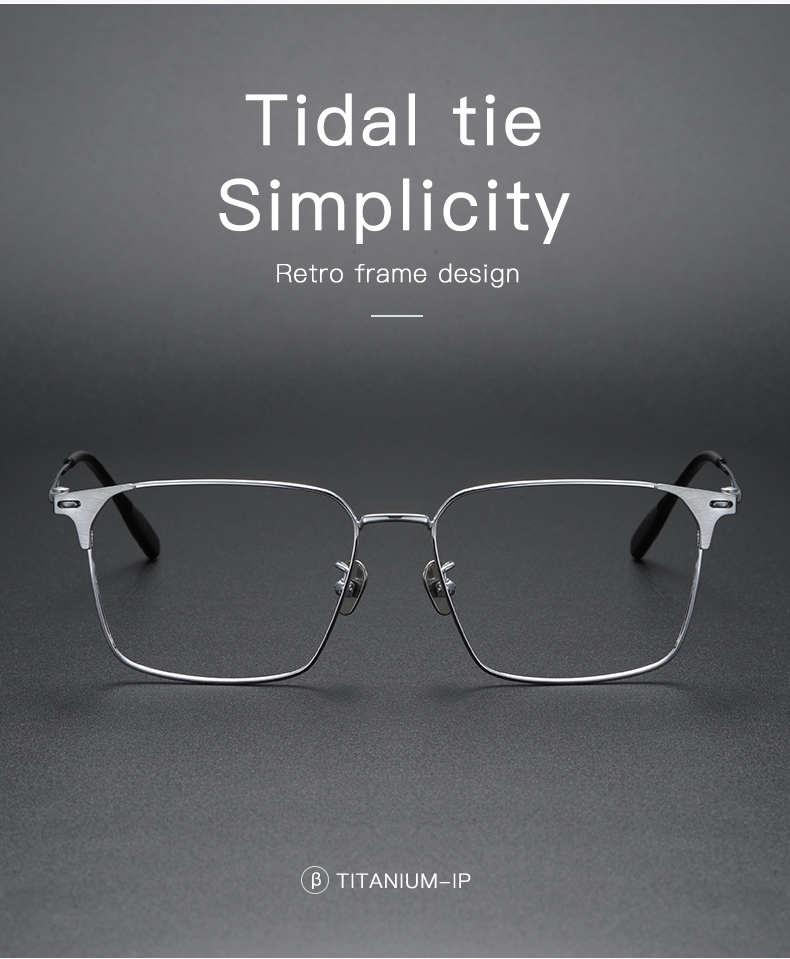 Pure Titanium Glasses Frame Men Retro Glasses Ultra Light Details and Specifications