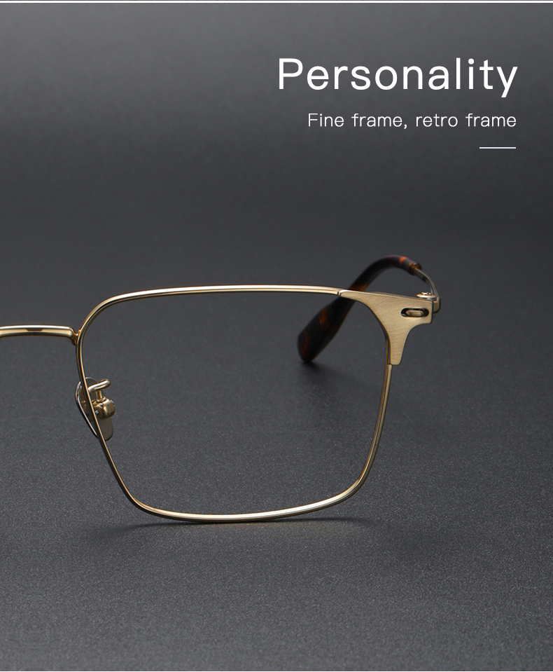 Pure Titanium Glasses Frame Men Retro Glasses Ultra Light Details and Specifications
