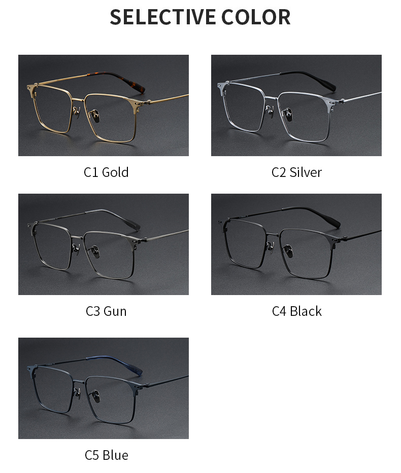Pure Titanium Glasses Frame Men Retro Glasses Ultra Light Details and Specifications