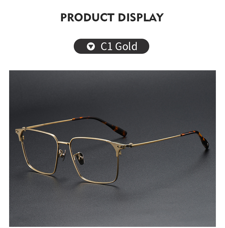 Pure Titanium Glasses Frame Men Retro Glasses Ultra Light Details and Specifications