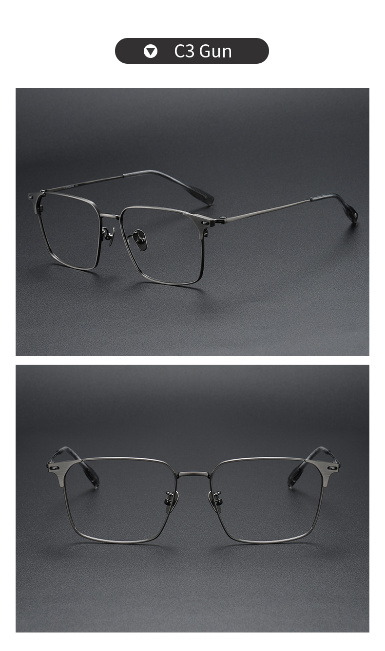 Pure Titanium Glasses Frame Men Retro Glasses Ultra Light Details and Specifications