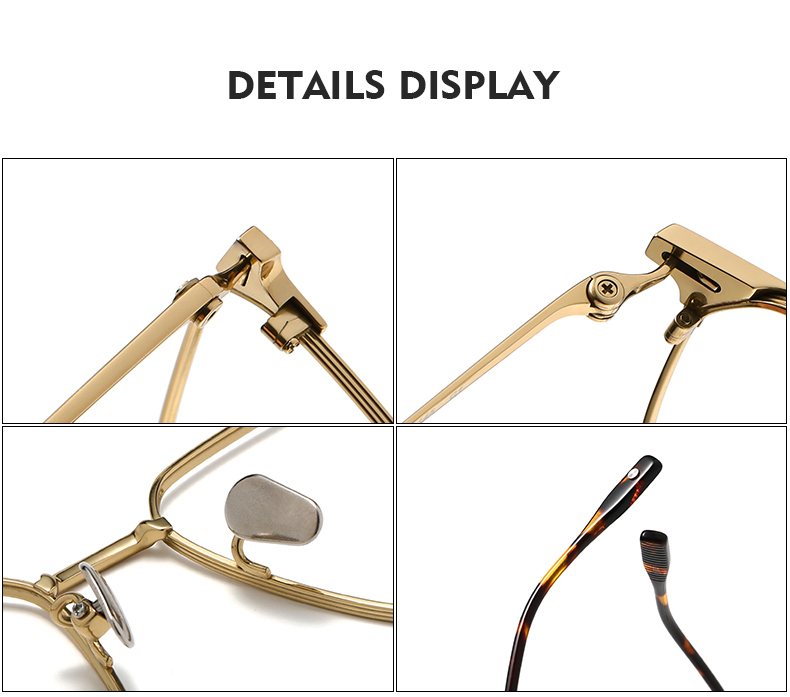 Pure Titanium Glasses Frame Men Retro Glasses Ultra Light Details and Specifications