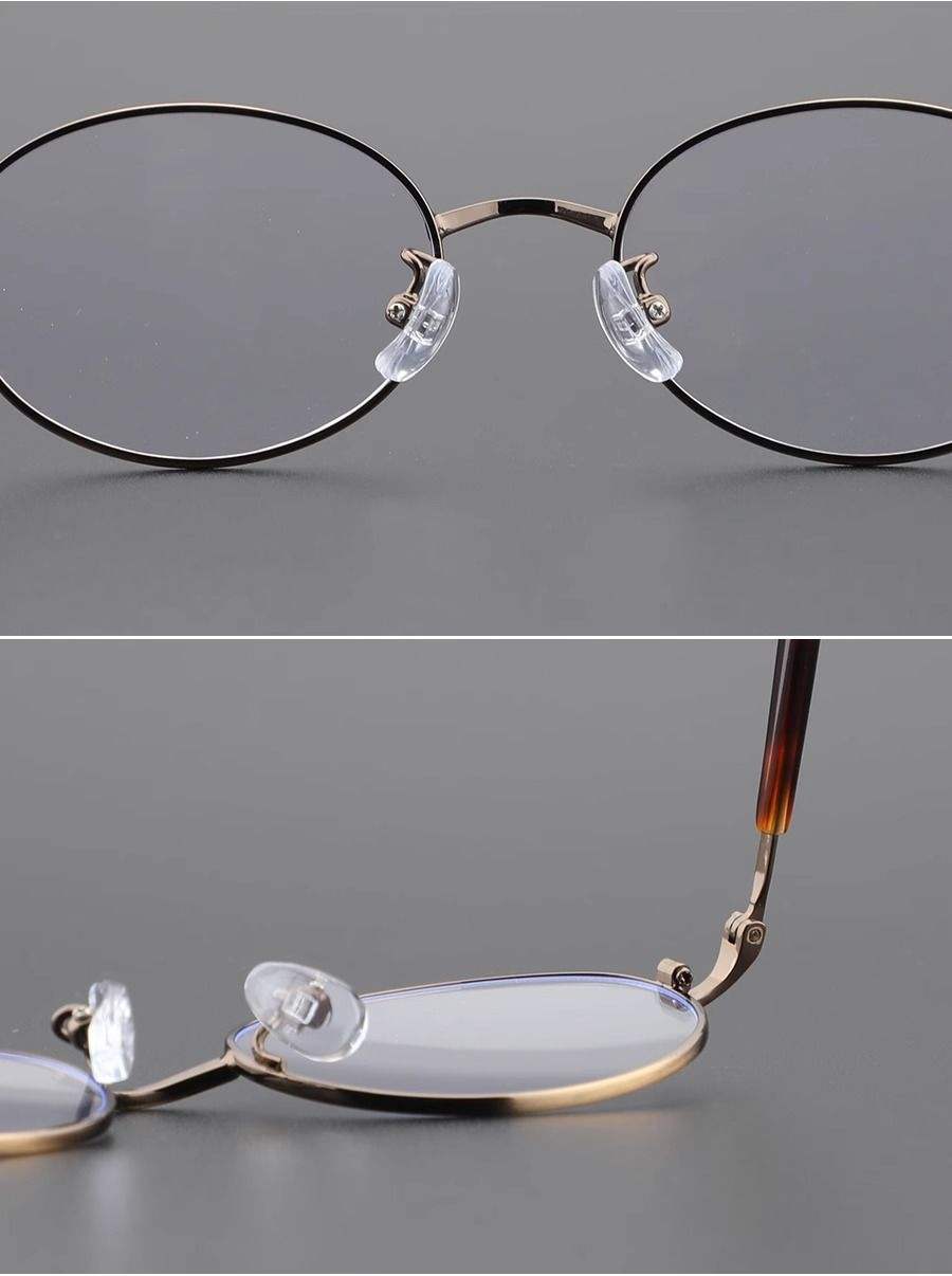Customizable Retro TR+Metal Small Oval Frame Anti-Blue Light Flat Eyeglasses Unisex TR-90 Material Frames Custom Eyewear