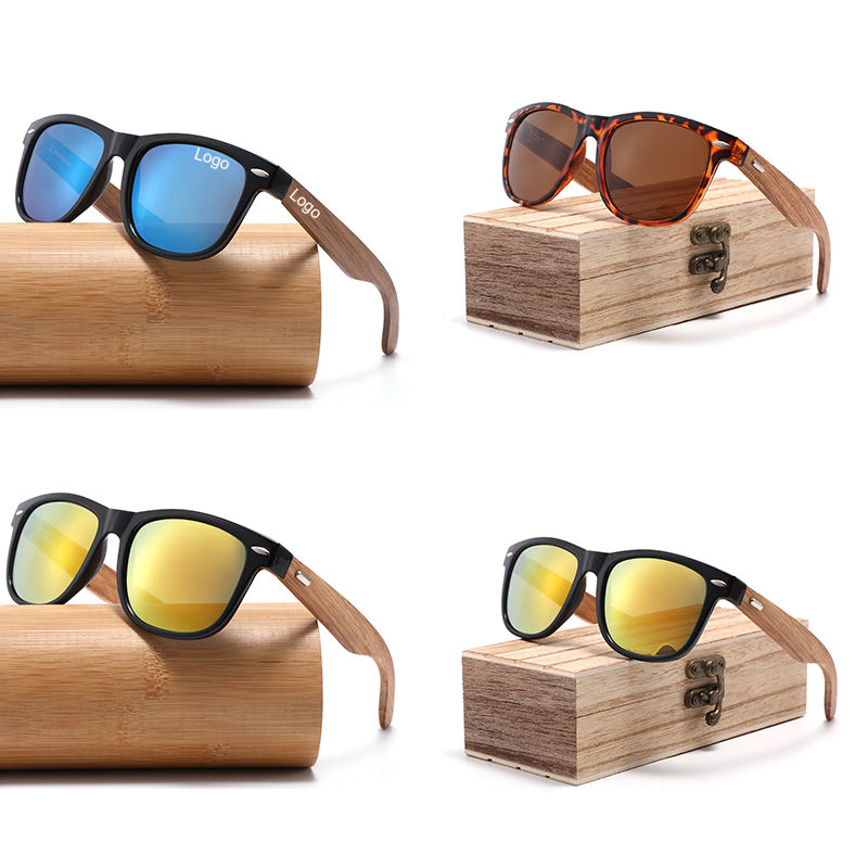2025 Fashion Uv400 Retro Stylish Customize logo Sunglasses Mens Bamboo Wooden Shades OEM Wholesale Sunglasses Custom Eyewear